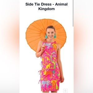 Gretchen Scott Side tie dress-Pink Animal Kingdom XS